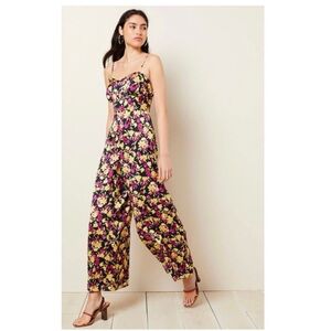 Free People East Order Wide Leg Floral Jumpsuit XS